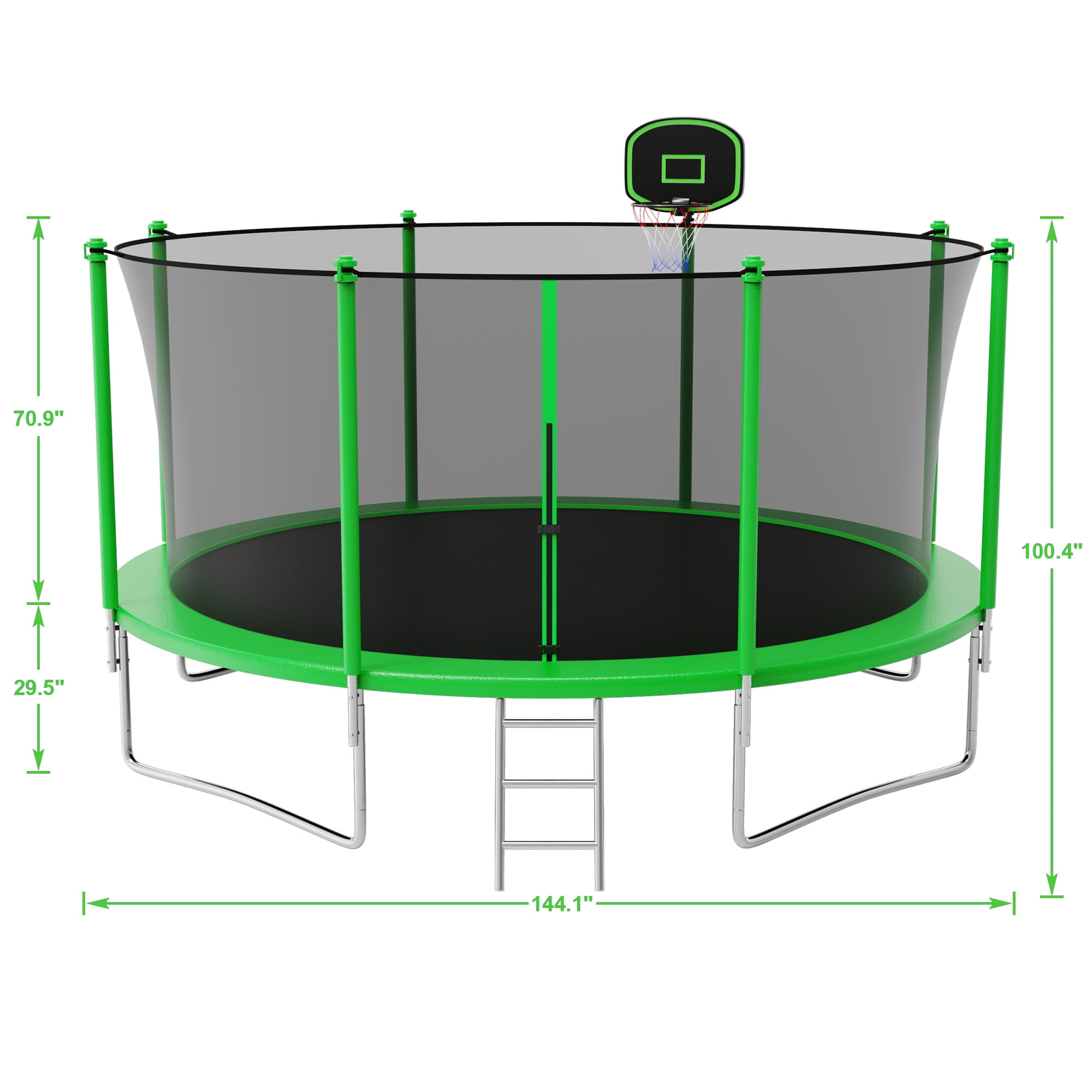 Elitezip 1000 LBS Trampoline 12 FT for Kids Adults, Heavy Duty Outdoor