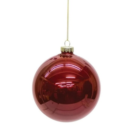 Ruby Bell - Set of 6 Shiny Ruby Red Glass Christmas Ball Ornaments 5