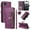 Purple, variant on Designed for iPhone 16e Crossbody Wallet Phone Case, With Shoulder Strap&Wrist Strap,Flip Folio Kickstand,Card Slots,Zipper Pocket,PU Leather Magnetic Snap Shockproof Phone Case,Black