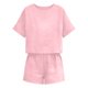 thumbnail image 4 of Conjunto Corto Casual para las Mujeres Manga Corta Bolsillo Pantalones Cortos Pantalones de Señoras Conjunto con Cuello Redondo Top, Ropa Casual de Verano, 4 of 7
