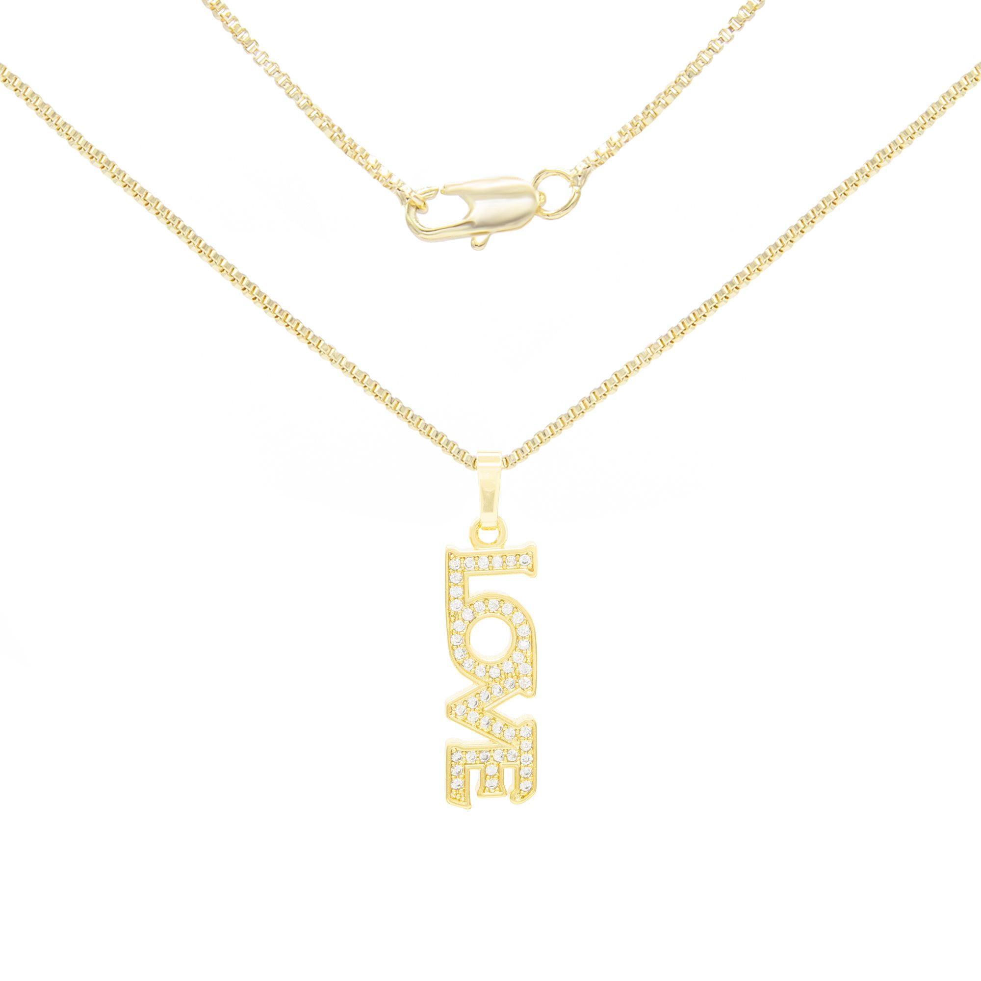 Cubic Zirconia 24 Necklace set in 14K Yellow Gold with Spring Lock