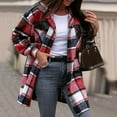 thumbnail image 3 of Cathalem Women Long Sleeve Jacket Coat Plaid Women's Cardigan Fall Winter Womens Shirt Blouse Tops, 3 of 6