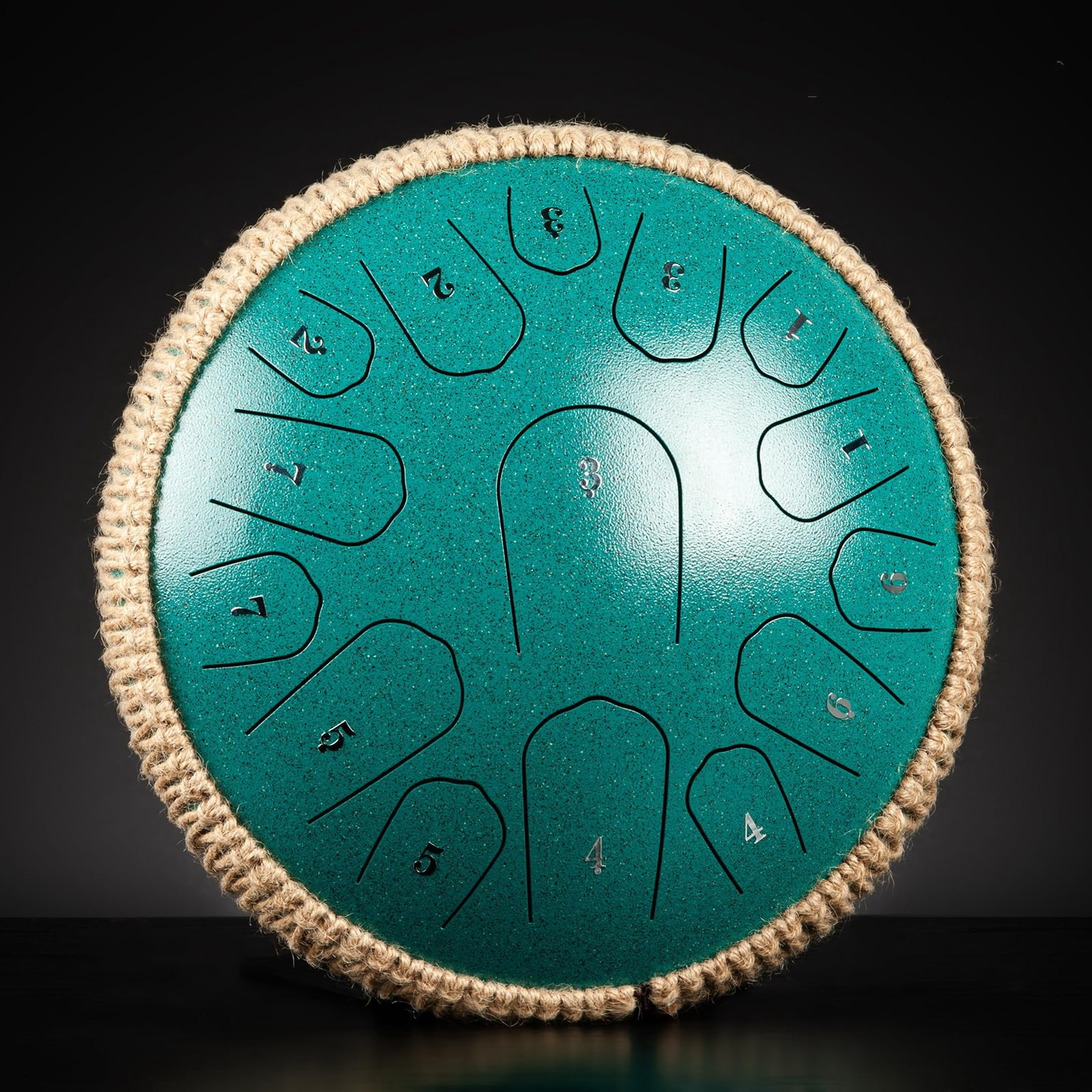 Steel Tongue Drum - 13 Inches 15 Notes Tongue Drum - Hand Pan Drum with Music Book, Handpan Drum Mallets and Carry Bag, D Major (Malachite Green)