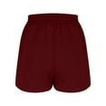 thumbnail image 4 of Cotton Shorts Summer Casual Soft Lounge Short Pants for Women with Pockets Drawstring Elastic Waist Sweatshorts (S, Wine), 4 of 7