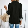 thumbnail image 4 of Women's Fashion Casual Slim Fit Blazer - Three-Quarter Rolled Sleeve, Button Front, Black, XXL, 4 of 4