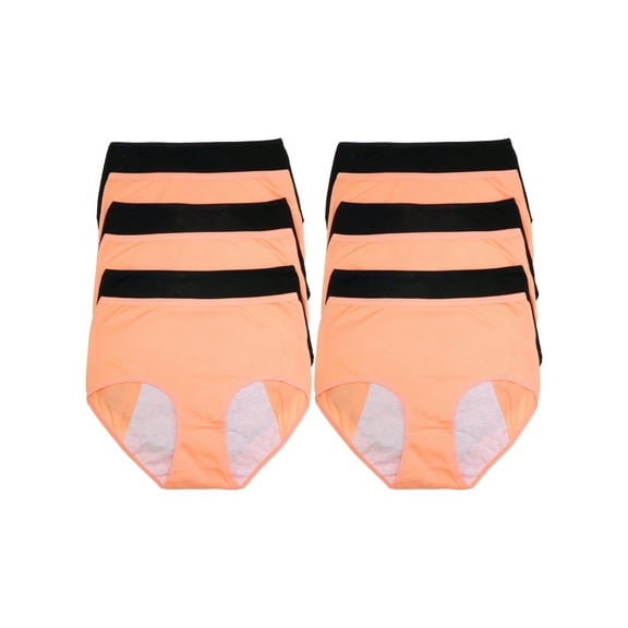 Angelina Women's Mid Rise Cotton Brief Leakproof Panties (12-Pack)