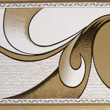 Dundee Deco BD3221 Peel and Stick Abstract Brown Scrolls Wallpaper Border Retro Design, Roll 33 ft. x 4 in. (10m x 10cm), Self Adhesive