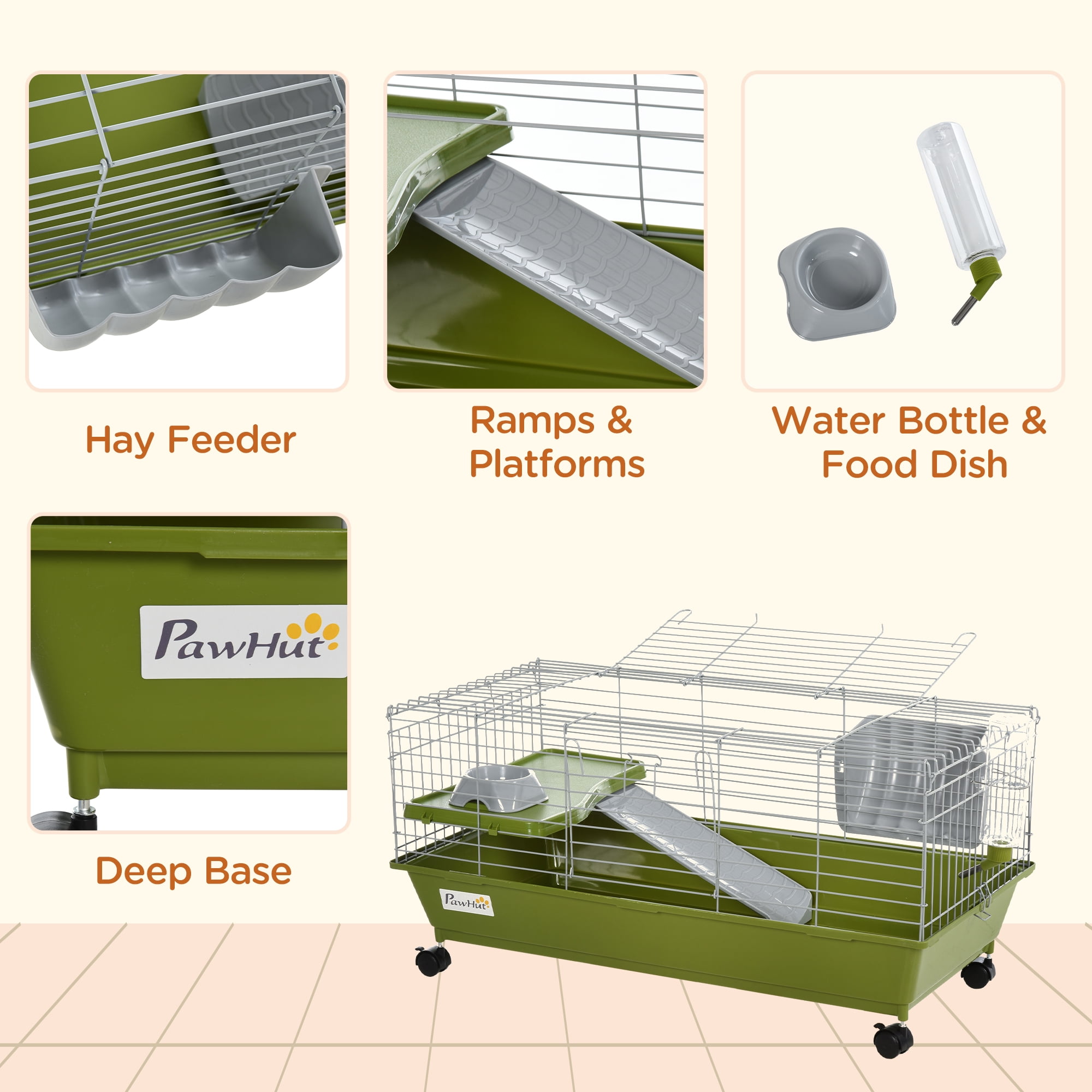 Pawhut Small Animal Cage with Platform, 35"