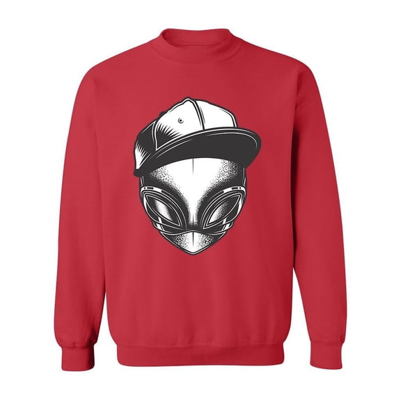 Monochrome Alien Design Sweatshirt Men -Image by Shutterstock, Male 4X-Large
