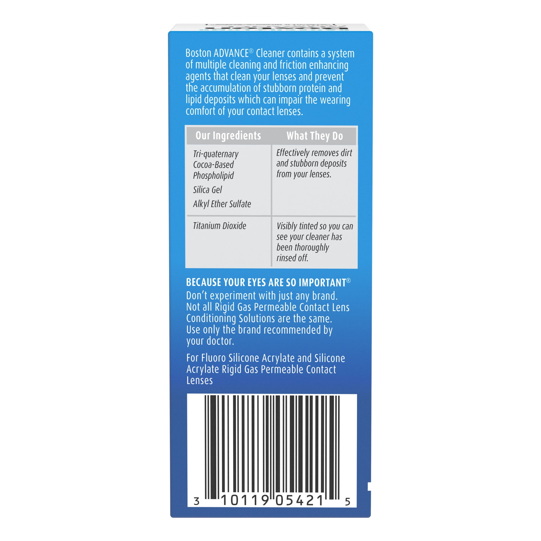 Boston ADVANCE Cleaner Eye Contact Lens Saline Solution for Rigid Gas Permeable Lenses, 1 fl oz