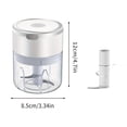 thumbnail image 3 of Picadora de Ajo Eléctrica de 250ML | Procesador Portátil Inalámbrico, Picadora de Verduras Recargable para Nueces, Chile, Cebolla, Carne Picada y Especias, Libre de BPA, Carga USB, 1200 RPM, 3 of 13