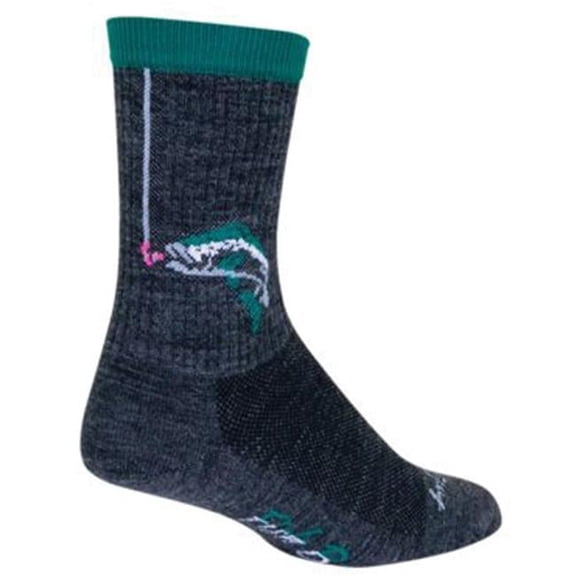 Sock Guy 272134 6 in. Hook ED Wool Crew Socks, Small to Medium