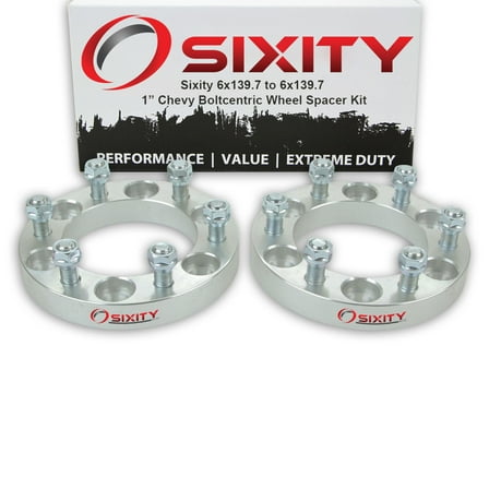 Sixity Auto 2 pc 1" 6x139.7 Wheel Spacers compatible with Chevy Blazer C2500 K1500 K2500 Suburban 1500 Tahoe M14x1.5mm 1.25in Studs Lugs