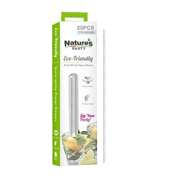 Packnwood 8NPCHP19FW1 7.75 in. Durable Full Paper Straws , White