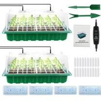 Upgraed Seed Starter Trays, 2 Pack Anti-Overflow Larage Seed Starter Kit with Plant Growing Lamps, Timer Setting & 5 Dimmable Levels