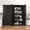 Black, variant on 65 Tall Locking Broom Storage Cabinet with Shelves and Hanging Rod, Heavy Duty Steel Storage Cabinet for Garage Cleaning Tools, Grey