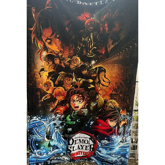 Exclusiva! Cobija Frazada Ultra Suave Demon Slayer Kimetsu no Yaiba Collage Infinity