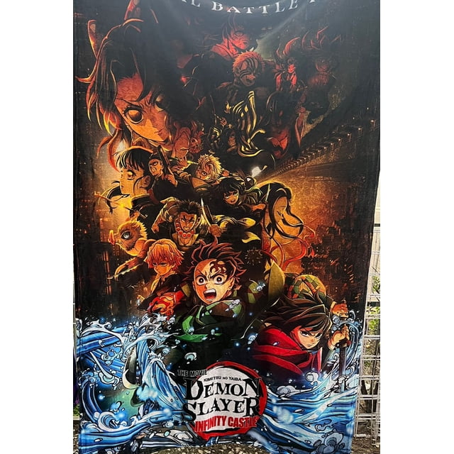 Exclusiva! Cobija Frazada Ultra Suave Demon Slayer Kimetsu no Yaiba Collage Infinity