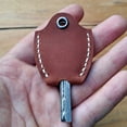 thumbnail image 3 of Small handmade leather keychain; Custom leather key sleeve for broken key, 3 of 7