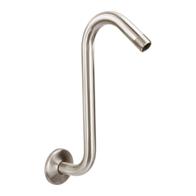 Rallonge de Douchette 12 Pouces par JSJacksonSupplies Design en Forme de S Style Courbé avec Bride Acier Inoxydable Longue Oie Col Courbe Connexion Standard 1/2 Pouces Finition Nickel Brossé