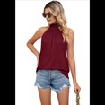 thumbnail image 3 of Camiseta Sin Mangas con Lazo Colgante en Color Sólido, Color Rojo Vino, Talla L, 3 of 10