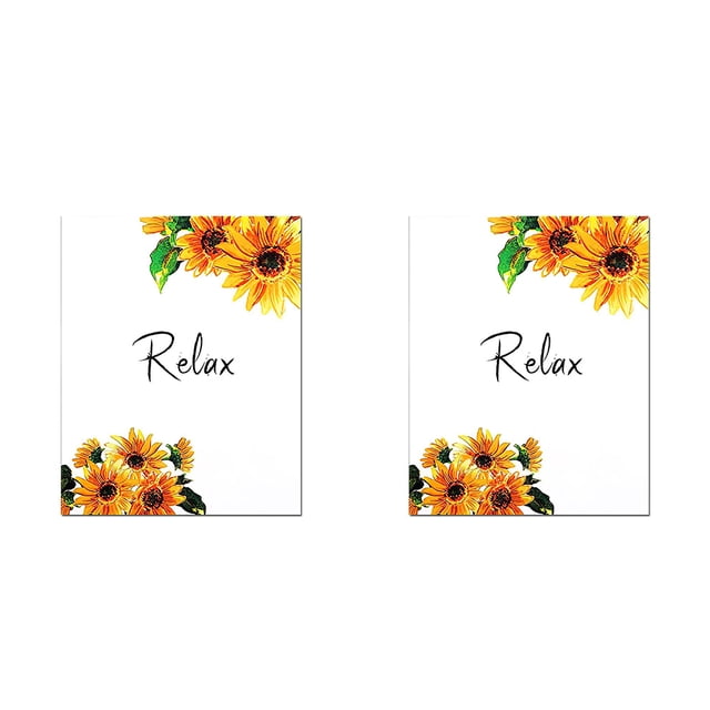 Yuarrent Planta de acuarela Girasoles Flores Impresiones decorativas Lona impermeable Núcleo Ornamento Coleccionables Corredor Decoración del hogar Relájate Flor Yuarrent HA061613-05B