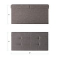 thumbnail image 6 of Mellow 30" Smart Lift Top Button Fabric Collapsible Storage Ottoman, Brown, 6 of 8