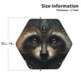 thumbnail image 2 of KLL Drink Coasters Set Hexagon of 4,PU Leather Absorbent Coasters Set Decorative Coffee Cup Coasters Housewarming Gift for Home Decor-Tribal Style Raccoon, 2 of 5