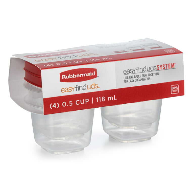 Rubbermaid Easy Find Lids Containers, 0.5 Cups - 2 containers