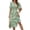 Green, variant on Women's Printed V Neck Flutter Sleeve Dress viscose 100% fabric for a comfortable everyday look and easy care wash