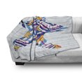 thumbnail image 3 of Starfish Soft Flannel Fleece Blanket, Cartoon Styled Starfish with Summer Season Vacation Accessories Striped Backdrop, Cozy Plush for Indoor and Outdoor Use, 50" x 60", Multicolor, by Ambesonne, 3 of 6