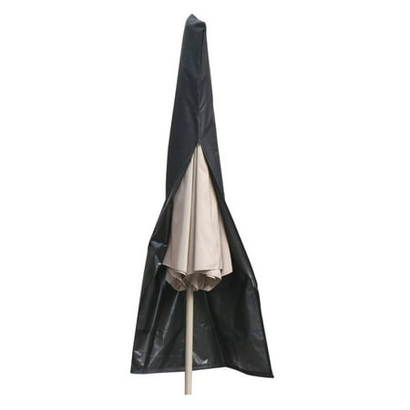 Patio Covers With Fabric Designs Meigar Umbrella Covers Patio Waterproof Market Parasol Covers Protective Canopy Cover Bag with Zipper Black Durable Fabric for 7ft to 11ft Outdoor Umbrellas Large ()