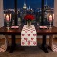 thumbnail image 7 of Linen Table Runner with Heat Insulation - Valentine's Day Party Dining Decor - Natural Fabric Table Cover for 4-6 Person Dining Settings, 7 of 7