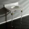 thumbnail image 4 of Kingston Brass KVPB30MA0 Templeton 30" Oval Marble Wall Mounted Bathroom Console - Carrara, 4 of 6