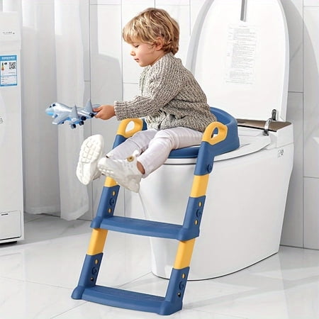 Potty Training Toilet Seat with Step Stool Ladder for Toddlers - Blue