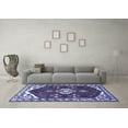 thumbnail image 3 of Ahgly Company Machine Washable Indoor Square Persian Blue Traditional Area Rugs, 5' Square, 3 of 4
