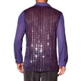 thumbnail image 3 of INSPIRE CHIC Men's Camp Collar Long Sleeve Sequin See Through Shirt 2XL Purple, 3 of 6