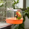 thumbnail image 6 of Bird Bath Tub, Parrot Cage Hanging Shower Box, Splash Guard Transparent Non Slip Bathing Container for Budgie Cockatiel Indoor Cage, 6 of 6