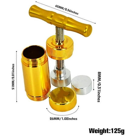 Stainless Steel T Press Handle Tool Heavy Duty Durable 100% Premium  Anodized Spice Pollen T Handle Pollen Press (gold)