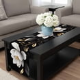 thumbnail image 4 of Gorgeous Flowers Table Runner 90 Inches Long, White Gold Floral Botanicals Black Kitchen Coffee Dining Table Decoration for Home Party Birthday Wedding Home Decor 13x90 Inches, 4 of 8