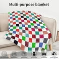 thumbnail image 4 of Kainsy Checkered Throw Blanket, Flannel Fleece Plaid Bed Blankets Colorful Checkerboard Blanket Comfort Soft Cozy Fuzzy Bed Best Gift Blanket for Couch Sofa Bedroom Adults Kids(60"x80"), 4 of 7