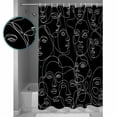 thumbnail image 4 of Abstract Style Waterproof Fabric Shower Curtain, Black Face Line Modern Character Art Shower Curtain for Bathroom Curtains Bathtubs Hotel Washable Shower Curtains with 12 Hooks Extra Long 72x84, 4 of 6