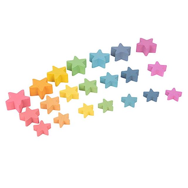 Learning Advantage CTU73480 Arc-en-Ciel Étoiles en Bois - Lot de 21