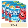 (3 pack) Kool-Aid Jammers Artificially Flavored Drink, 30 Pouches, for School Lunches and On-the-Go Hydration, Tropical Punch Artificially Flavored, Excellent Source of Vitamin C, 6 fl oz
