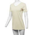 thumbnail image 5 of A2Y Women's Basic Solid Premium Cotton Short Sleeve V-neck T Shirt Tee Tops Bone 2XL, 5 of 6