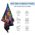 thumbnail image 2 of Wildflowers Butterfly Beach Towel, Microfiber Beach TowelsAbsorbent, Compact, Beach Blanket, Lightweight Towel for The Swimming, 2 of 7
