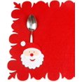 thumbnail image 3 of Mantel de Papá Noel con funda para cuchillo y tenedor Bolsillo para cubiertos Bolsillo para fiesta de Navidad Juego de fiesta de Navidad, 3 of 5