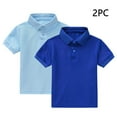 thumbnail image 1 of YUNAFFT Polos Décontractés pour Garçons et Filles Été Couleur Unie Manches Courtes Col Rond Lot de 2 Style Classique Décontracté, 1 of 9