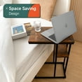 thumbnail image 6 of C Shaped End Table, Side Table for Couch and Bed, Small Side Table for Small Spaces, Living Room, Bedroom, Rustic Snack Table, 6 of 9