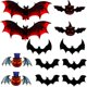 thumbnail image 1 of Adhesivo de pared de murciélagos 3D, 60 piezas de adhesivos de murciélagos de Halloween, decoración de murciélagos 3D, para paredes, ventanas y puertas de fiesta de Halloween, 1 of 5